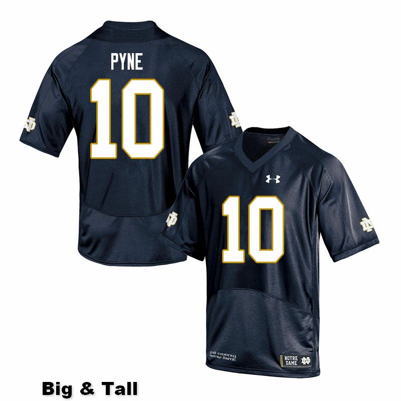 Men's NCAA Notre Dame Fighting Irish #10 Drew Pyne Stitched College Under Armour Authentic Navy Big & Tall Football Jersey VF10O81TB